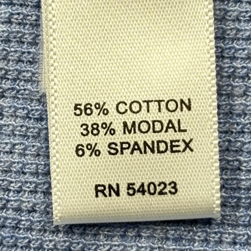 Banana Republic Shirt Mens Large Blue Heather Waffle Knit Crew Long Sleeve L